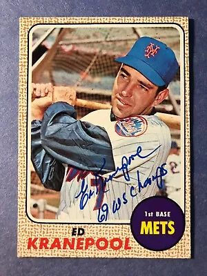 Signed Ed Kranepool 1968 Topps Baseball Card  Autographed - Mets • $24.99