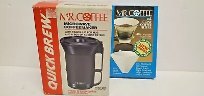 NOS Mr. Coffee Quick Brew Microwave Coffeemaker 10 Oz Travel Mug #4 Cone Filters • $8.76