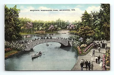 Beautiful Washington Park Milwaukee Wisconsin WI Vintage Postcard • $5