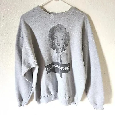 Marilyn Monroe Censored Graphic Gray Sweatshirt Sz Large  • $18