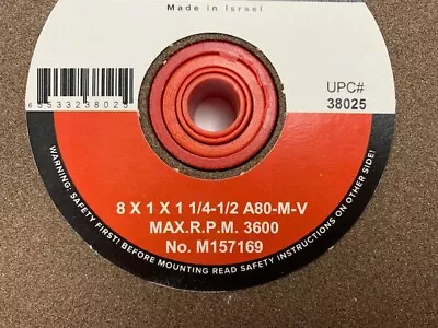 CGW #38025 80 Grit 8  X 1  X 1-1/4 BENCH GRINDING WHEEL A/O • $29.50