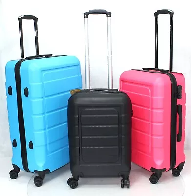 Hard Shell ABS Suitcase 4 Wheel Travel Luggage Cabin Trolley Lightweight Case • £29.99