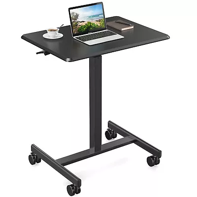 Folding Mobile Rolling Standing Desk Rolling Desk Laptop Computer Cart For Home • $85.09