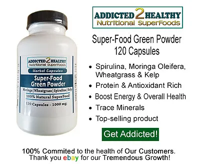 $13.79 • Buy 120 Green Super-Food Blend Capsules - Boost Immunity, Increase Energy + Vitality