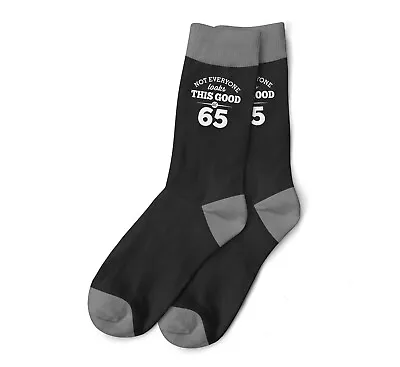 65th Birthday Gift Present Idea Dad Him Men 65 Black Socks Size 6-11 Accessories • £6.95