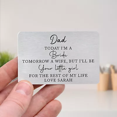 Father Of The Bride Gift Dad Wedding Gift From Bride Wallet Card Stepdad Grandad • £6.99