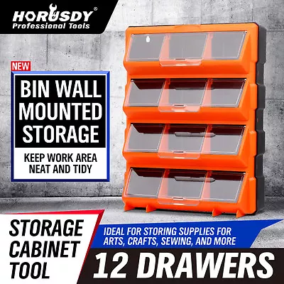 $32.99 • Buy 12-60 Drawers Storage Cabinet Tool Box Bin Chest Case Plastic Organiser Toolbox