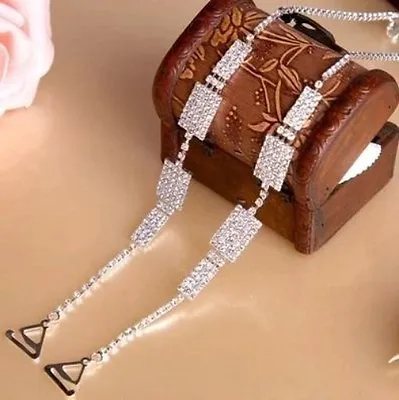 £5.75 • Buy Decorative Diamante Crystal Bra Straps Adjustable For Bridal Wedding Prom Party
