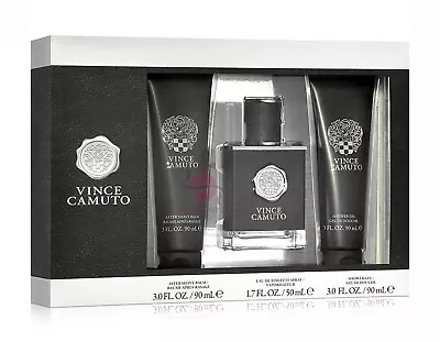 Vince Camuto Cologne Gift Set 3 PC -1.7 Oz EDT Sp+3.0 Oz ASBalm+Shower Gel • $26.99