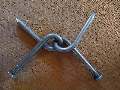 Steel Twisted Nail Puzzle. Handmade In Washington State USA.  • $11.99