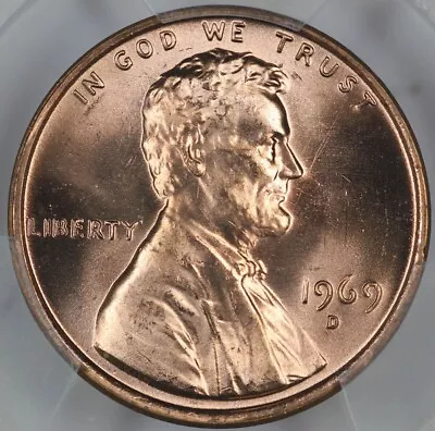 1969-D PCGS MS65RD Lincoln Cent 40701337 • $18