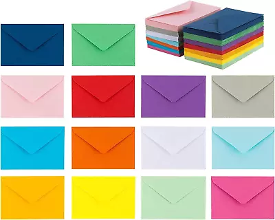 140 Mini Envelopes 14 Assorted Colors Gift Card Business Card Envelopes 4x • $13.57