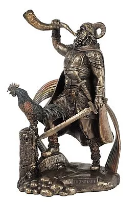 9 1/2  Viking Norse Mythology Heimdall Watchman Of The Gods Statue Bronze Finish • $69.98