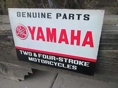 YAMAHA Genuine Parts Embossed Metal Sign Vintage Cool Look Motorcycle Dealer Qua • $149.99