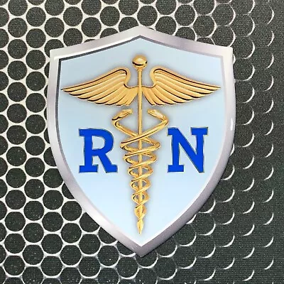 RN NURSE Logo Domed Decal Emblem Sticker 3D 2.4x 3  Gold Nurse Heroes • $9.49