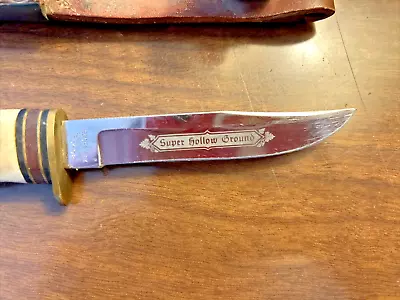 Edge Mark Goldline 20492 Solingen Germany Super Hollow Ground Stag Knife Vtg • $78