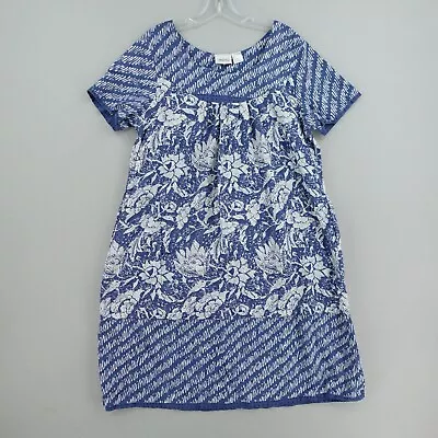 Vermont Country Store Dress Womens Large Blue Floral Print Short Sleeve Pockets • $39.99