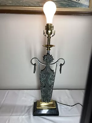 Vintage Regency Maitland Smith Patina Lamp Bronze Brass Marble Missing Harp • $200