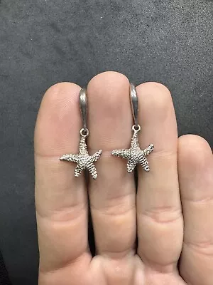 3g Vintage Sterling Silver 980 Star Fish Drop Earrings Jewelry Lot P • $5.10