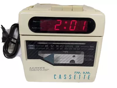 $9.99 • Buy Vintage Lloyd’s Cube CR201 AM/FM Alarm Clock Radio & Cassette Player Read