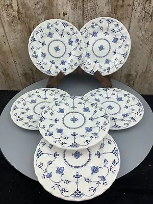 6 Myott Finlandia Plates 6.7/8” Or 17cm Staffordshire England Blue White 1982 • £30