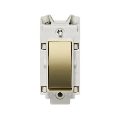 Crabtree 4535/6PB/WH Intermediate Grid Light Switch - Polished Brass White Trim • £11.50