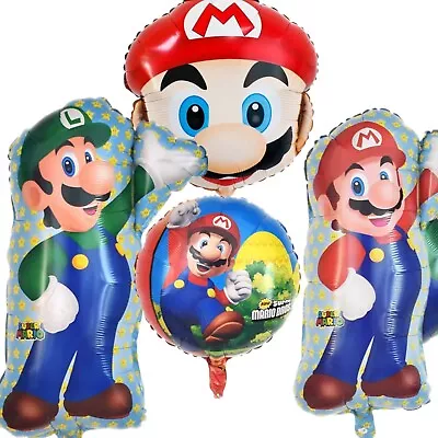 (4 PCS ) Birthday Balloons Video Game Balloon Mario Bros Balloons Luigi Balloons • $9.95