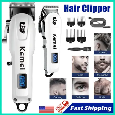 Kemei-232 Cordless Hair Trimmer Clipper Professional Electric Cutting Machine WL • $13.98