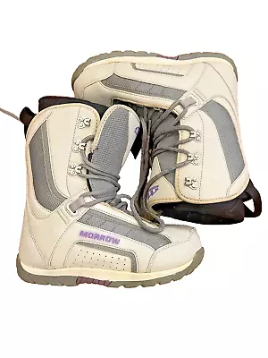 Morrow Wildflower Snowboard Boots Size 9W Ivory/Gray/Purple • $44