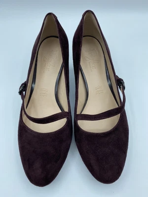 £22.99 • Buy M&S FootGlove Suede Leather Mary Jane Shoes Size 4.5 Wider Fit Damson New