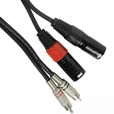 Dual XLR To Phono Cable 2x RCA Male To 2x XLR 3 PIN Plug Audio LEAD 0.75m • £6.82