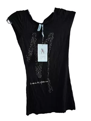 NWT GUESS Shirt By MARCIANO Sz XS Black Rhinestone  • $53.99