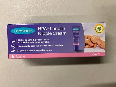 LANSINOH HPA LANOLIN NIPPLE CREAM 40ml *BRAND NEW* • £7.95