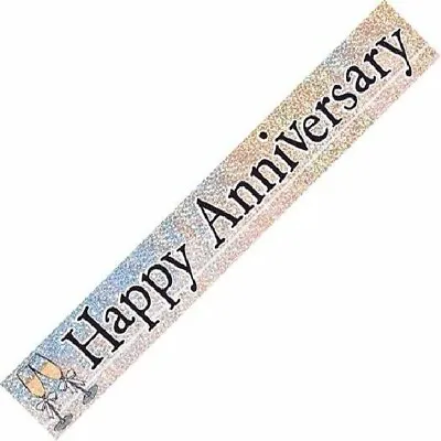 £1.99 • Buy 12ft Happy Anniversary Foil Banner Wedding Party Decorations 