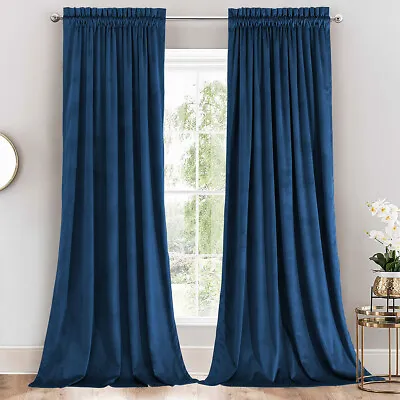 Velvet Window Heavyweight Curtains Rod Pocket Panels ( Set Of 2) • $34.99