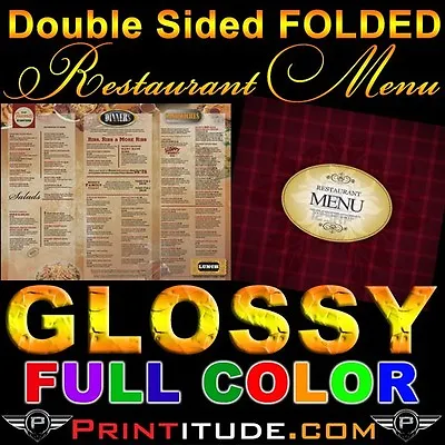 1000 Menu 8.5 X14  Full Color 2 Sided 100lb Thick Cover Stock Glossy Menus Eddm • $380.50