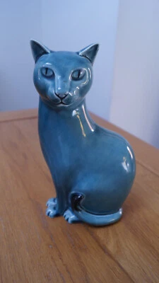 £16 • Buy Poole Pottery Blue Siamese Cat 16.5cm Tall
