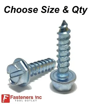 Hex Washer Head Self Tapping Sharp Sheet Metal Screws Zinc (All Sizes & Qtys) • $11.90