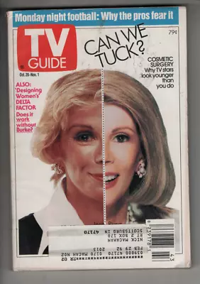 TV Guide - Oct 26 1991 - Joan Rivers - Monday Night Football - Cosmetic Surgery • £3.96