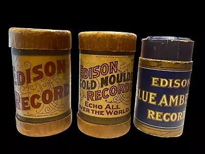 Edison Cylinder Records - Gold Moulded Blue Amber • $21