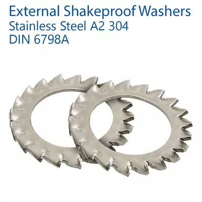 External Shakeproof Locking Washers Stainless M2 M3 M4 M5 M6 M8 M10 M12 M16 M20 • £33.49