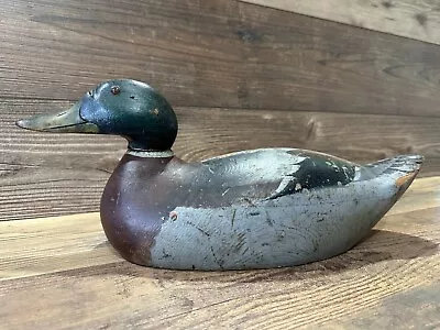 Antique Vintage Wood Duck Decoy **MASON** Mallard Drake --- Premier - W/ Stamp! • $899