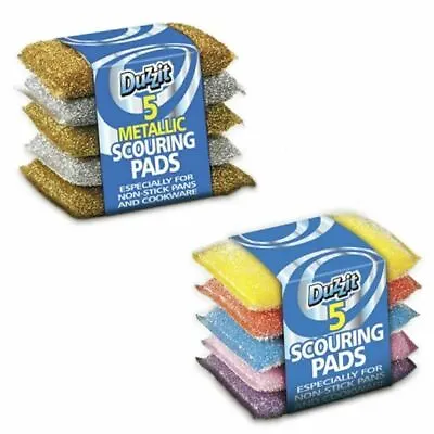 5x Scouring Scourer Pads Cleaning Washing Up Non Stick Scratch Pan Dish Cleaner • £3.49