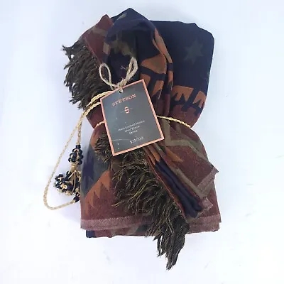 Stetson Loomed Merino Wool Throw Home Classic Sienna Blanket 105×58 NWT • $169.95