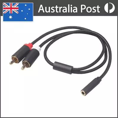 Gold Plated 2RCA Male To 3.5mm Stereo Female Adapter Aux Audio Y Splitter Cable • $12.19