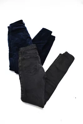 J Brand Womens High Rise Velvet Denim Skinny Jeans Gray Blue Size 25 Lot 2 • $2.99