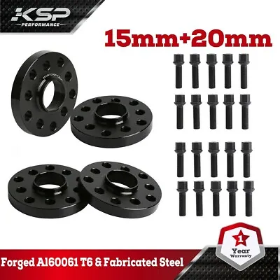 $69.29 • Buy 4x For Audi VolksWagen Staggered Wheel Spacers 5x100 5x112 15 MM & 20 MM 57.1 Mm
