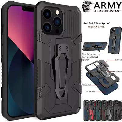 Shockproof Case For IPhone 15 Pro Max 14 Plus 13 12 11 XS 8 7 XR Belt Clip Cover • $12.99