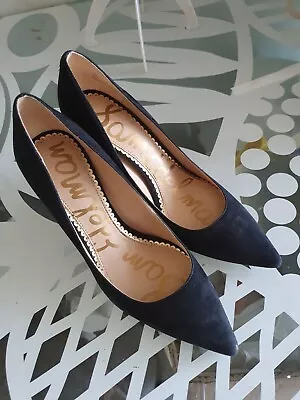 Sam Edelman   Black Suede Pumps Worn Once Soles Heel Nmint UK 5 • £32