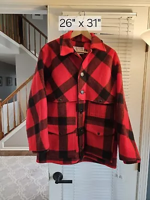 Vintage FILSON DOUBLE MACKINAW CRUISER Wool Jacket Size 40 Buffalo Plaid • $199.99